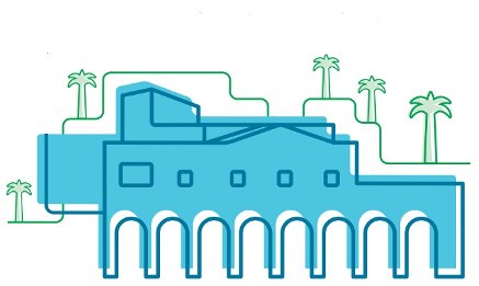dibujo-en-azul-de-los-arcos-del-molino-real-en-Elche
