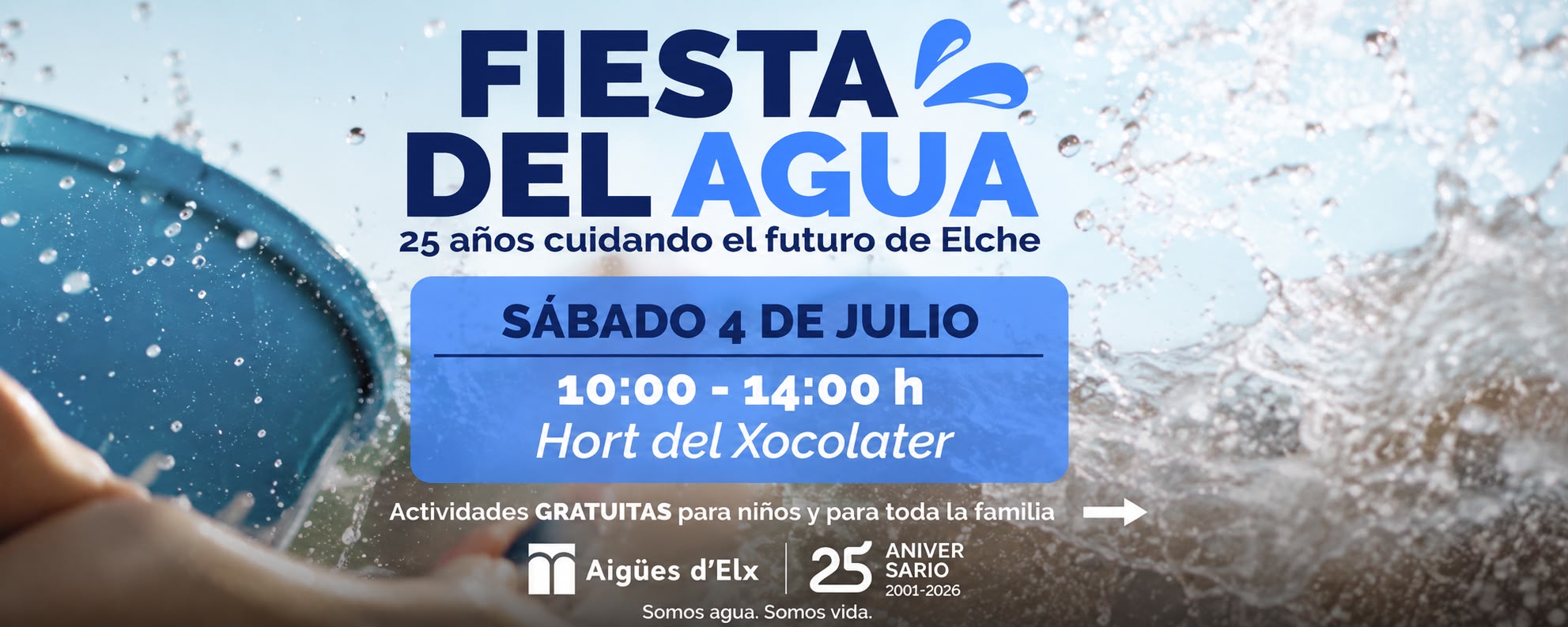 Ir a la noticia Fiesta del Agua para conmemorar el 25 aniversario de Aigües d’Elx