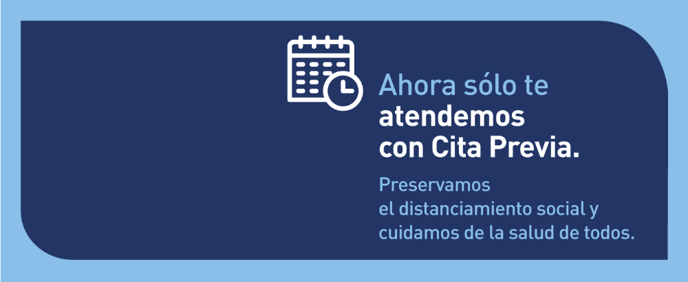 banner anunciando la atención mediante cita previa