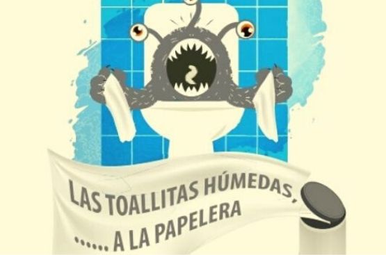 Aigües d´Elx y el Ayuntamiento de Elche se unen a la campaña de AEAS (Asociación Española de Abastecimiento de Agua y Saneamiento) para luchar contra las toallitas por el inodoro.